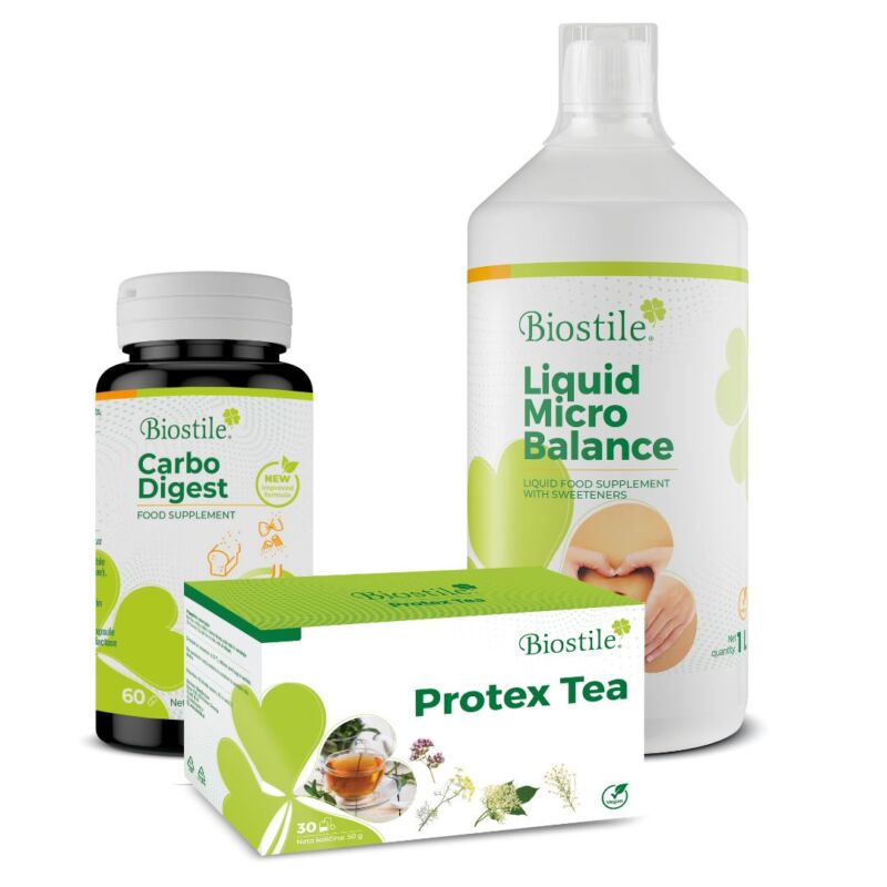 CARBO DIGEST + LIQUID MICRO BALANCE + PROTEX TEA gratis